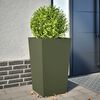 vidaXL Garden Planter Olive Green 45x45x75 cm Steel