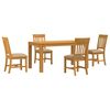 vidaXL Dining Set 5 pcs Beige Solid Oak Wood