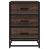 vidaXL Bedside Cabinet Brown Oak 40x34.5x60 cm Engineered Wood and Metal