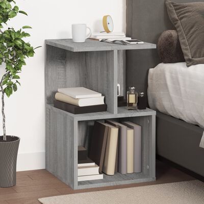 vidaXL Bedside Cabinet Grey Sonoma 35x35x55 cm Engineered Wood