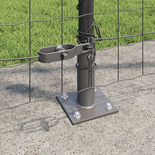 vidaXL Fence with Post Grey 1.2 x 10 m Steel