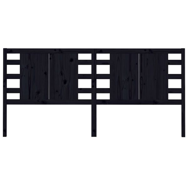 vidaXL Headboard Black 126x4x100 cm Solid Wood Pine