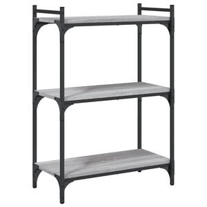 vidaXL Bookcase 3-Tier Grey Sonoma 60x30x86 cm Engineered Wood