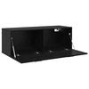 vidaXL Wall-Mounted Cabinet Wall-mounted Black Oak 100 x 36.5 x 35 cm