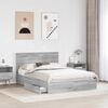 vidaXL Storage Bed Grey Sonoma 140 x 200 cm Engineered Wood