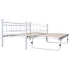 vidaXL Bed Frame without Mattress White Steel 180x200/90x200 cm