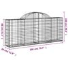 vidaXL Arched Gabion Baskets 3 pcs 200x30x80/100 cm Galvanised Iron