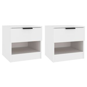 vidaXL Bedside Cabinets 2 pcs White Engineered Wood