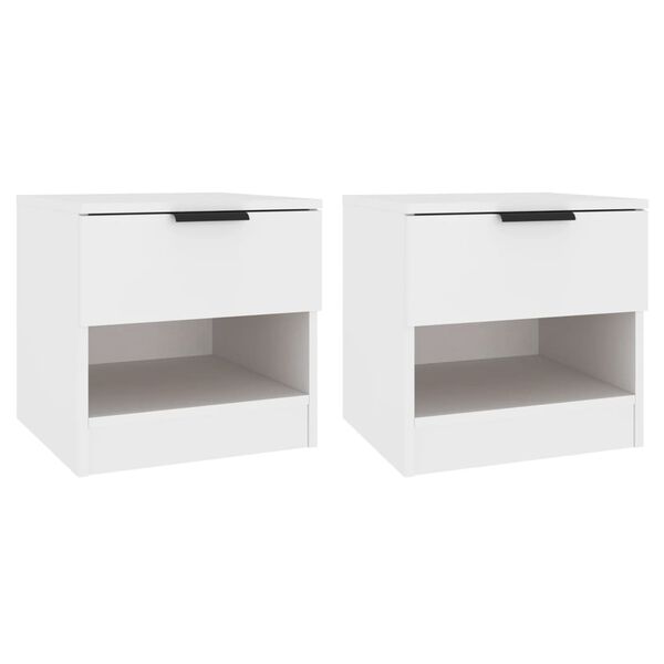 vidaXL Bedside Cabinets 2 pcs White Engineered Wood