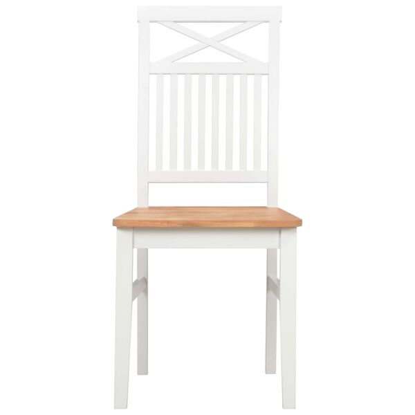 vidaXL Dining Chairs 2 pcs White Solid Oak Wood