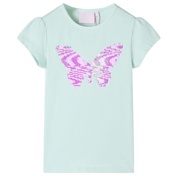 Kids' T-shirt with Cap Sleeves Light Mint 140