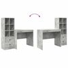 vidaXL Desk with Drawer 2 pcs Concrete Grey