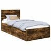 vidaXL Bed Frame with Headboard Smoked Oak 75 x 190 cm Engineered Wood