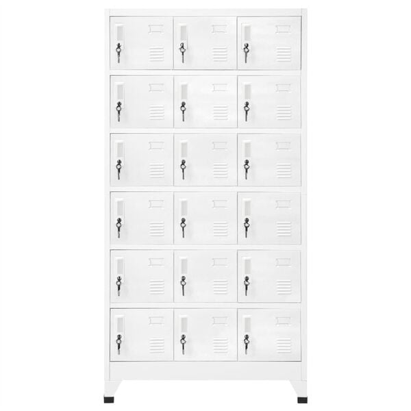 vidaXL Locker Cabinet with 18 Compartments Metal 90x40x180 cm