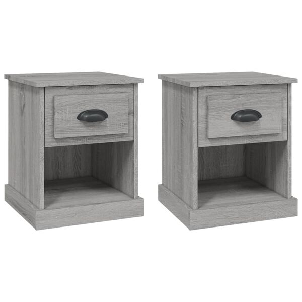 vidaXL Bedside Cabinets 2 pcs Grey Sonoma 39x39x47.5 cm Engineered Wood
