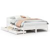 vidaXL Bed Frame without Mattress White 150x200 cm King Size Solid Wood Pine