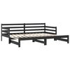 vidaXL Pull-out Day Bed without Mattress Black 2x(90x200)cm