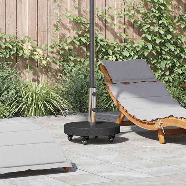 vidaXL Parasol Base Black 45 x 45 x 45 cm Granite and Stainless Steel