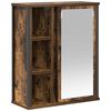 vidaXL Bathroom Wall Cabinet with Mirror Smoked Oak 50x21x60 cm