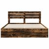 vidaXL Bed Frame Smoked Oak 180 x 200 cm Solid Pine Wood