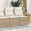 vidaXL 2 Piece Garden Sofa Set with Cushions Beige Poly Rattan Acacia