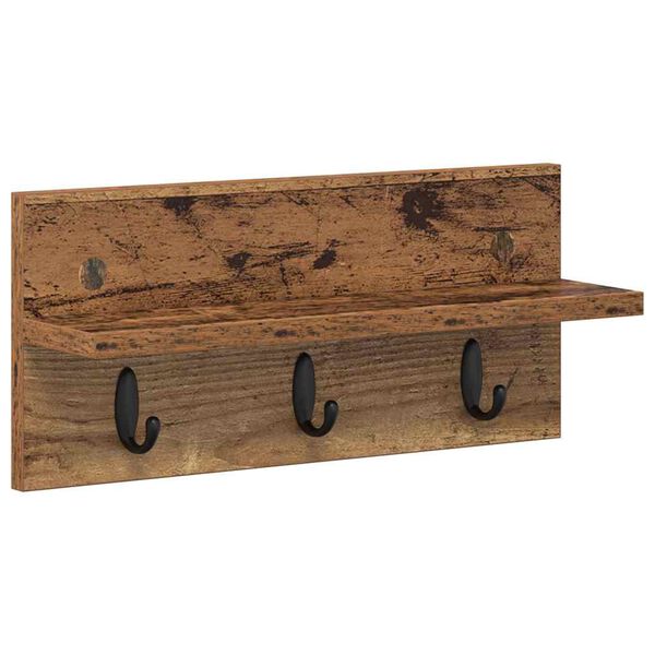 vidaXL Wall-Mounted Coat Rack Wall-mounted Old Wood 40 x 10.5 x 18 cm