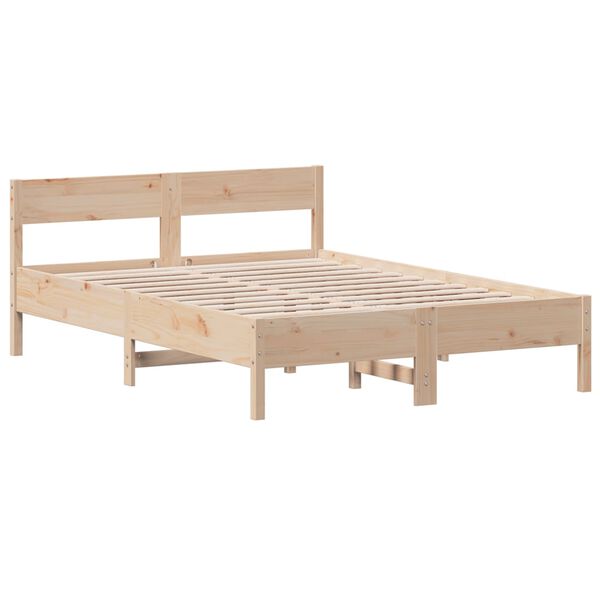 vidaXL Bed Frame without Mattress 150x200 cm King Size Solid Wood Pine