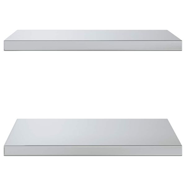 vidaXL Wall Shelves 2 pcs 50x40 cm Silver Stainless Steel