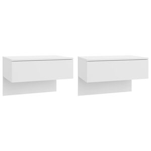 vidaXL Wall-mounted Bedside Cabinets 2 pcs High Gloss White