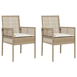 vidaXL Garden Chair 2 pcs Beige 55 x 53 x 85 cm Poly Rattan