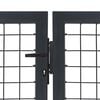 vidaXL Garden Gate with Posts Steel 350x120 cm Anthracite