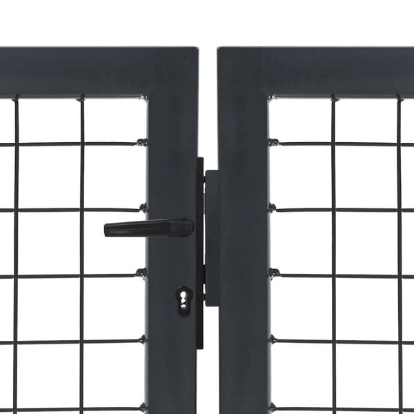 vidaXL Garden Gate with Posts Steel 350x120 cm Anthracite