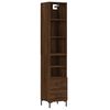 vidaXL Highboard Brown Oak 34.5x34x180 cm Engineered Wood