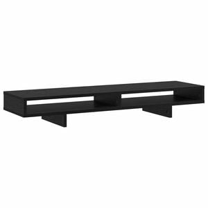 vidaXL Monitor Stand with Shelf Black 100 x 27 x 15 cm Engineered Wood