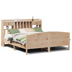 vidaXL Bookcase Bed without Mattress 180x200 cm Super King Solid Wood Pine