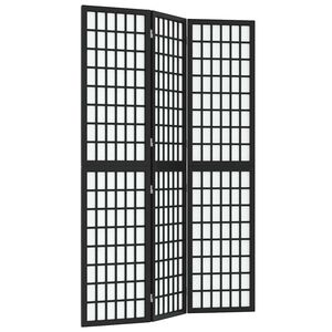 vidaXL Folding 3-Panel Room Divider Japanese Style 120x170 cm Black