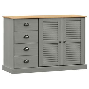 vidaXL Sideboard with Drawers "VIGO" 113x40x75 cm Grey Solid Wood Pine