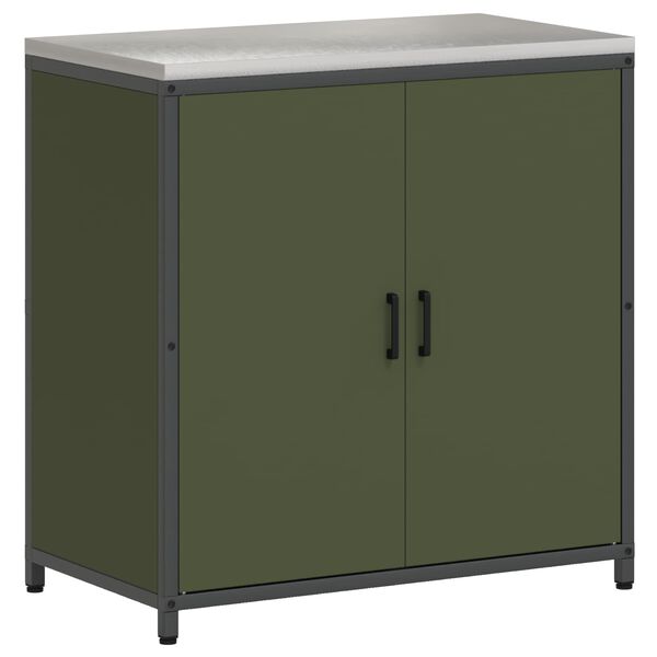 vidaXL Kitchen Storage with Shelf Olive Green 90 x 50 x 92 cm Steel