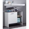 Trendteam Sink Vanity Unit with 1 Door SanDiego White and Smokey Silver
