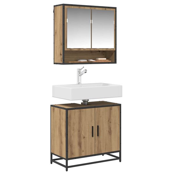 vidaXL Bathroom Sink Cabinet with Storage Artisan oak 65 x 33 x 60 cm