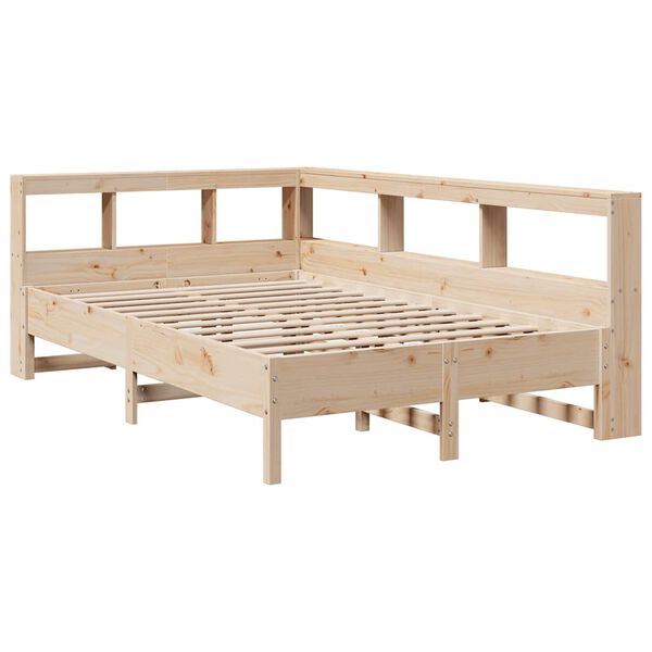 vidaXL Bookcase Bed without Mattress 160x200 cm Solid Wood Pine
