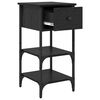 vidaXL Bedside Cabinet with Drawer 2 pcs Black Oak 33.5 x 36 x 70 cm