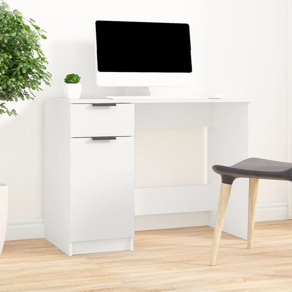 vidaXL Desk White 100x50x75 cm Engineered Wood