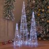 vidaXL Christmas Tree 3 pcs Cold white 20 x 20 x 80 cm Acrylic