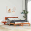 vidaXL Bed Frame with Headboard Wax Brown 150 x 200 cm Solid Pine Wood
