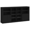 vidaXL Sideboard with LED Lights Black 202x37x100 cm