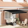 vidaXL Retractable Awning Manual Black 300 x 250 cm Fabric