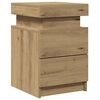 vidaXL Bedside Cabinet with LED Artisian Oak 35x39x55 cm Engineered Wood