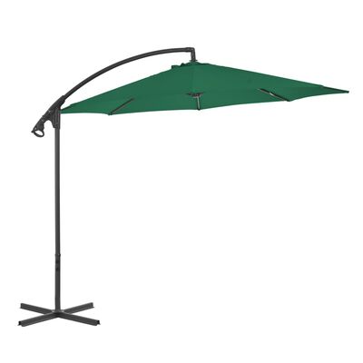 vidaXL Cantilever Umbrella with Steel Pole 300 cm Green