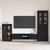 vidaXL TV Cabinet Set with Drawer with Shelf Black Engineered Wood